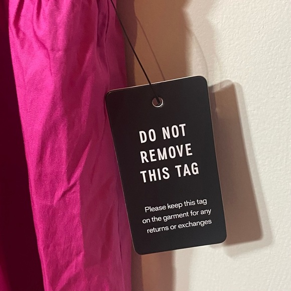 Express Size L Bright Fuchsia Elegant Pink Puff Sleeve Maxi Dress - Picture 4 of 7